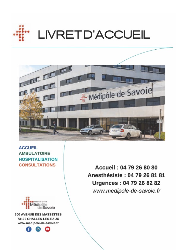 Livret D'Accueil - Médipôle De Savoie